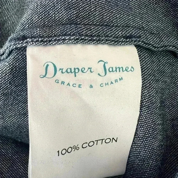 DraperJames Chambray Ruffle Shift Dress Sz 8 - Picture 11 of 14